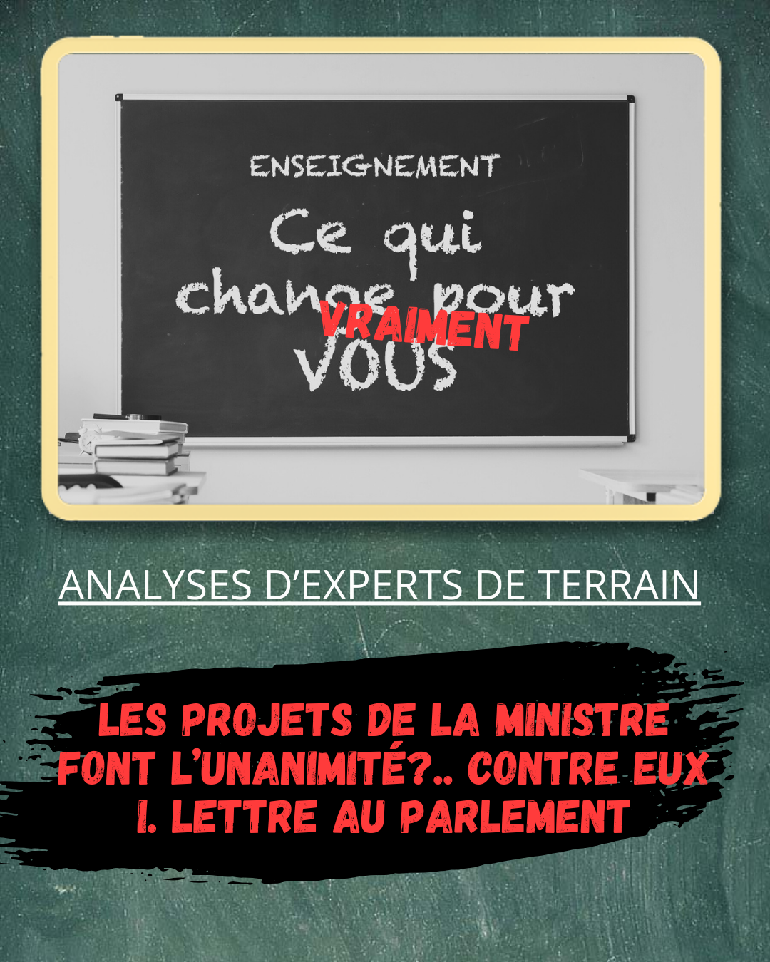 Experts de terrain – Lettre au parlement